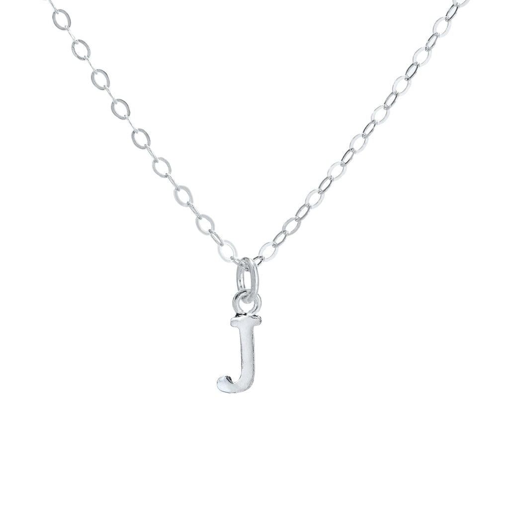 J Initial Sterling Silver Necklace
