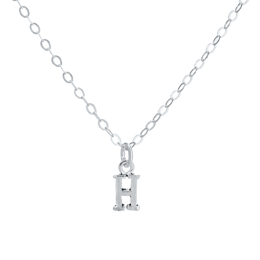H Initial Sterling Silver Necklace