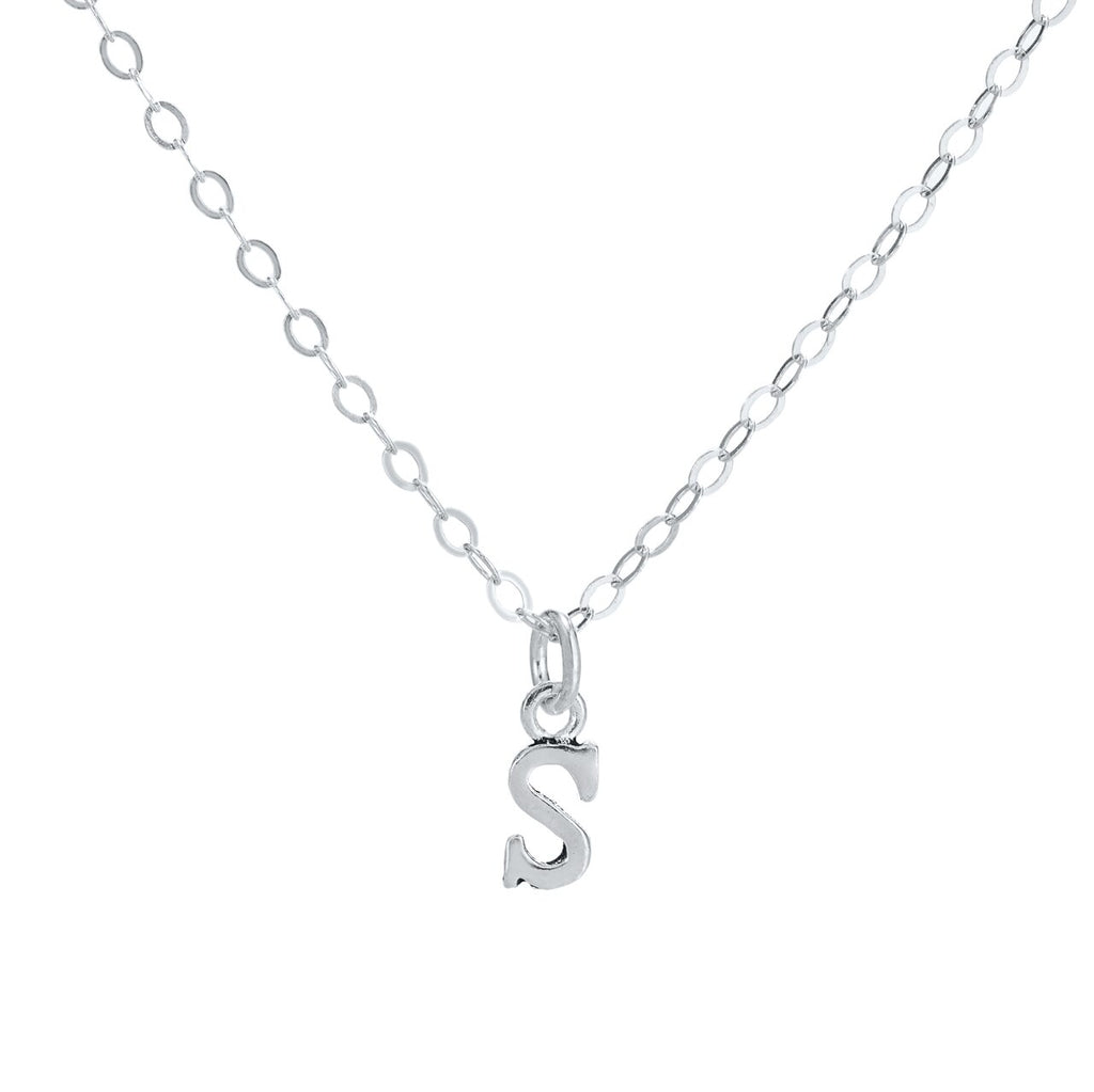 S Initial Sterling Silver Necklace