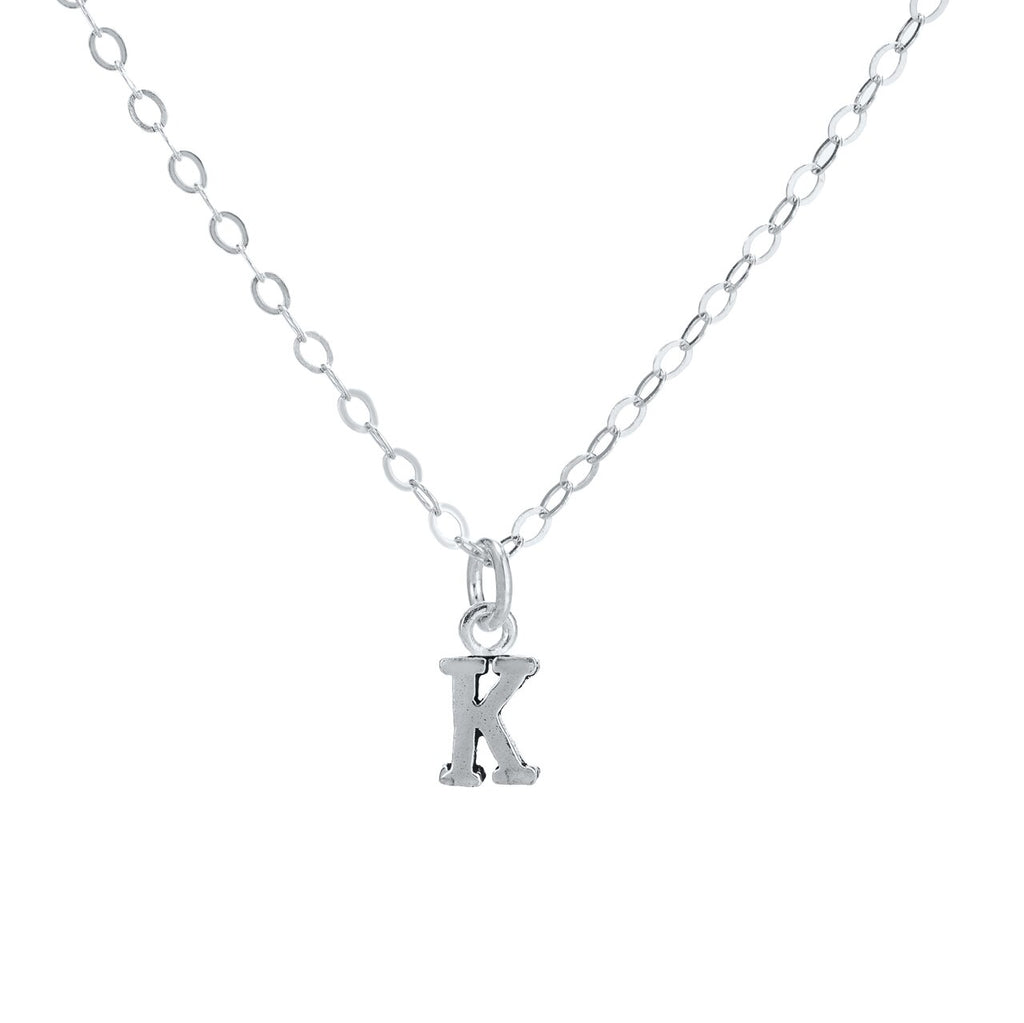 K Initial Sterling Silver Necklace