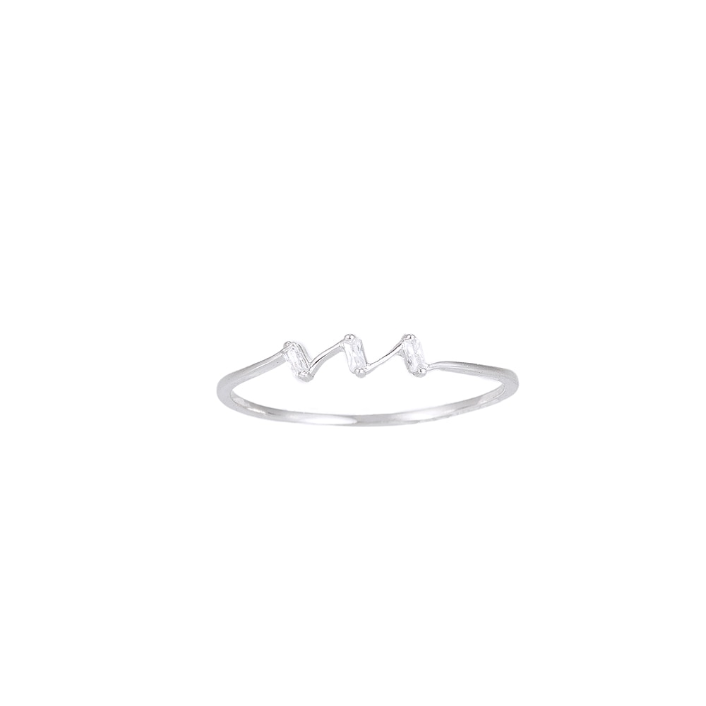 Crystal Zig Zag Sterling Ring