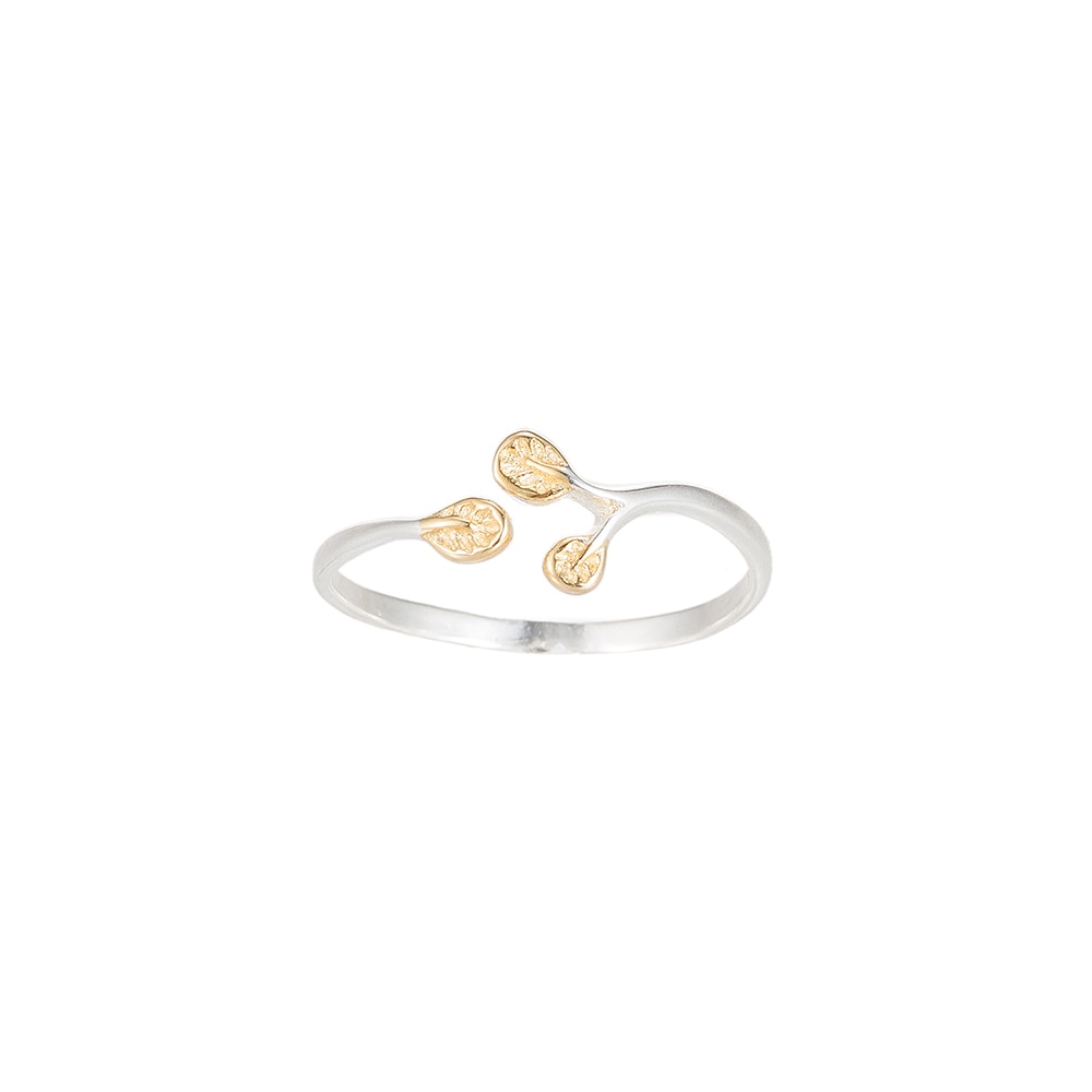 Adjustable Leaf Sterling Ring
