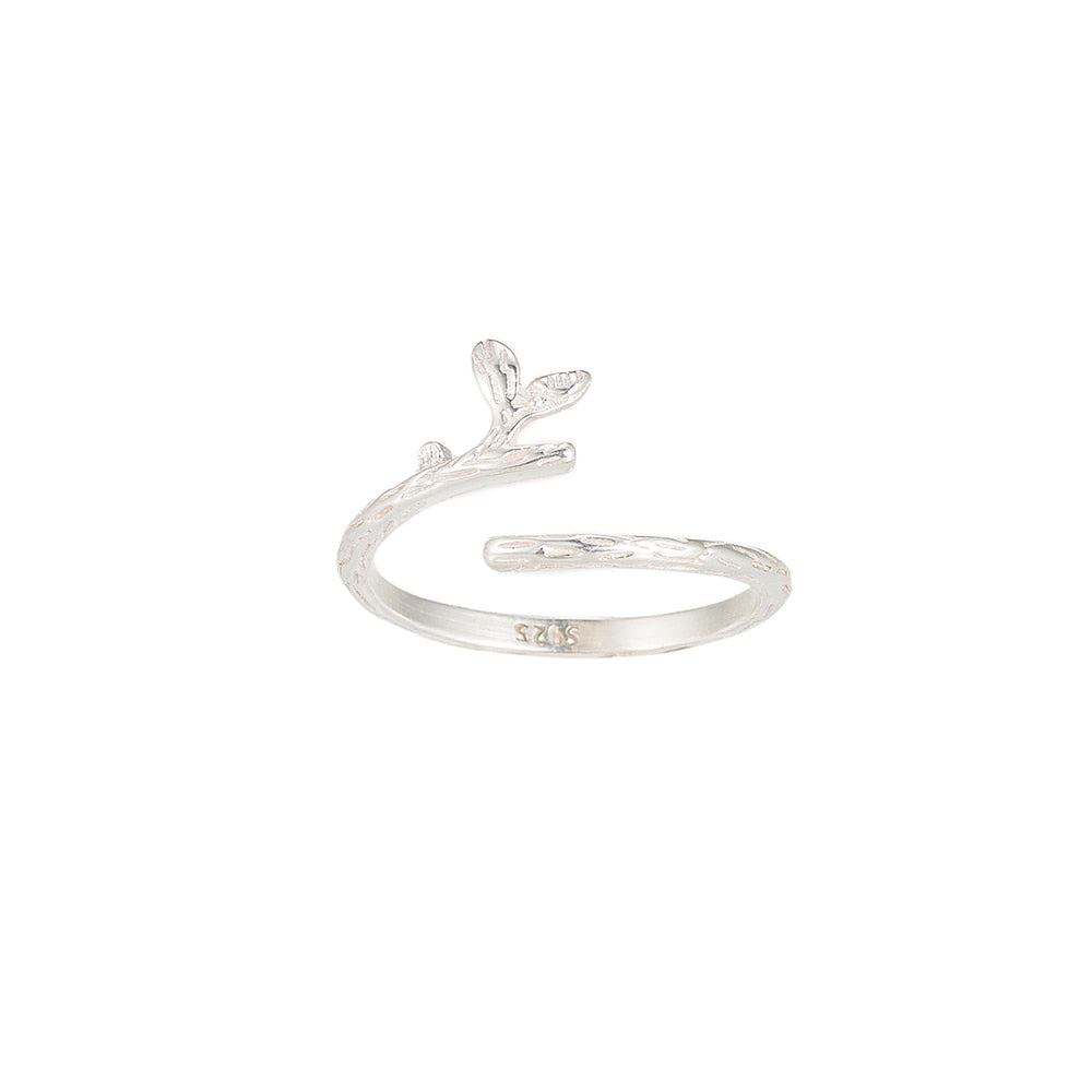 Adjustable Branch Sterling Silver Ring