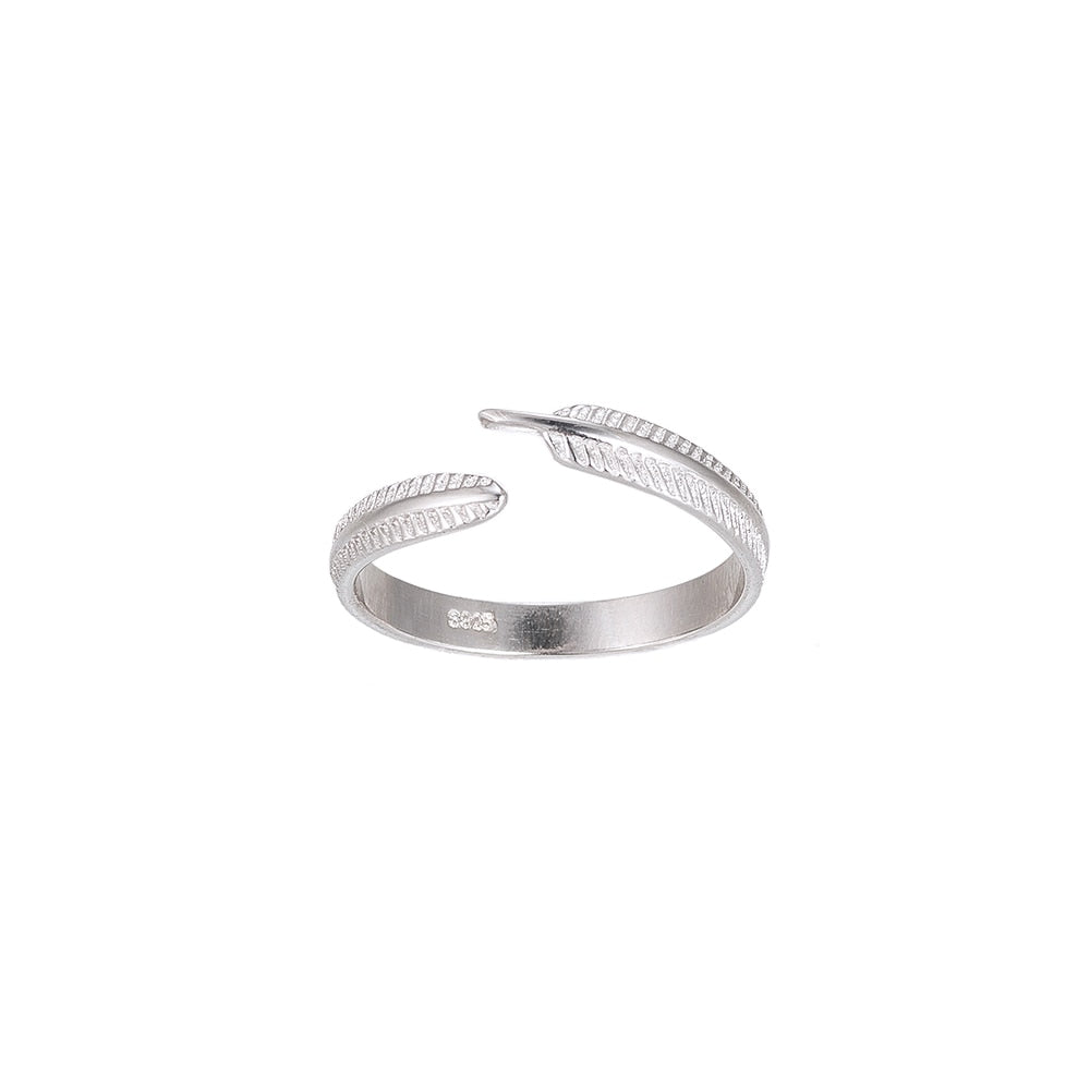 Feather Sterling Silver Ring 