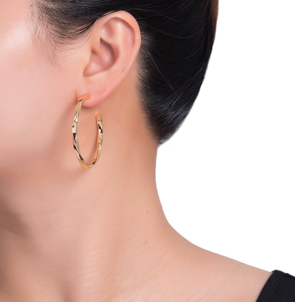 Swivel Hoop Earrings in Gold Plated