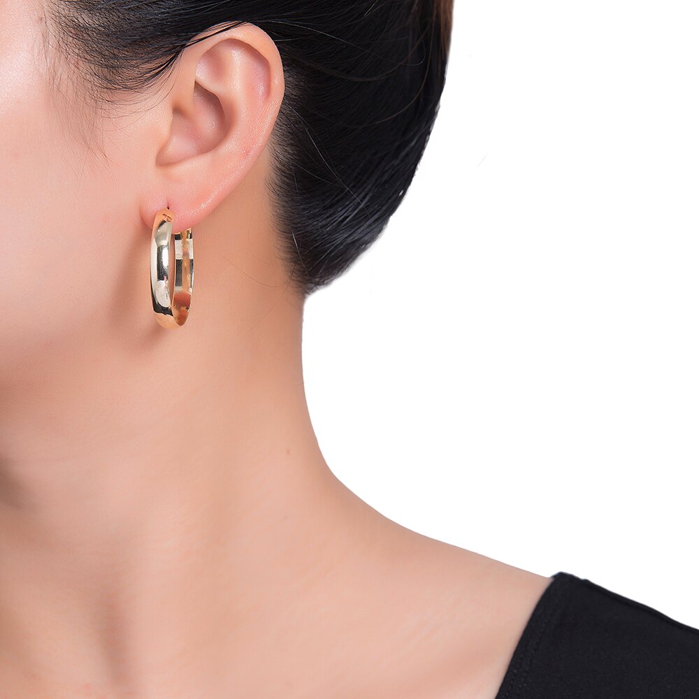 Open Hoop Earrings in Gold Plated