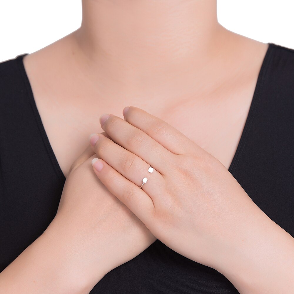 Adjustable Double Square Sterling Silver