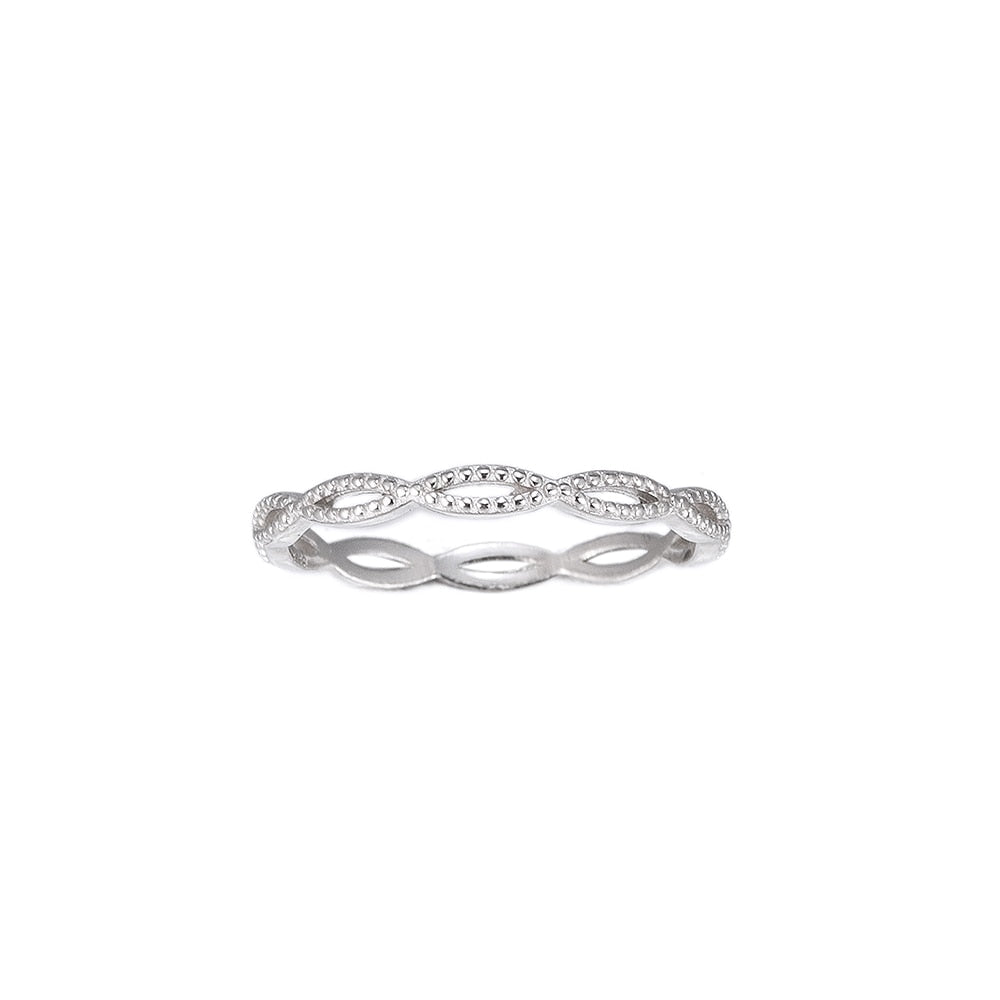 Dotted Twist Sterling Silver Ring