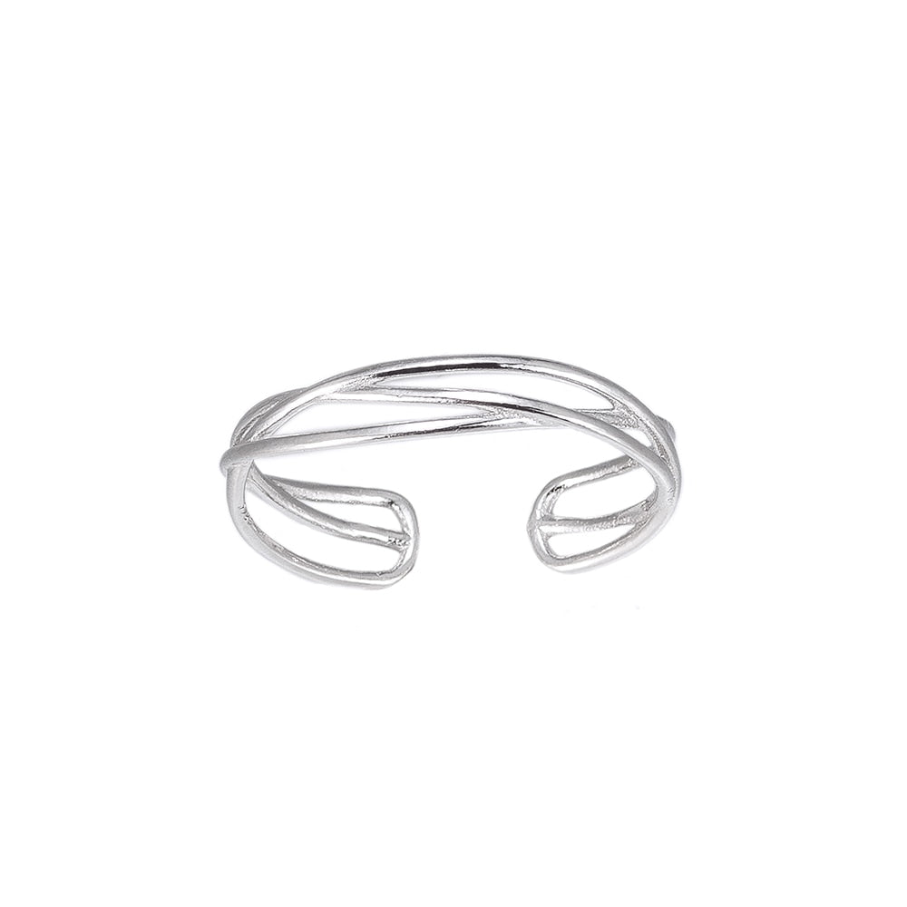 Adjustable Curly Band Sterling Silver