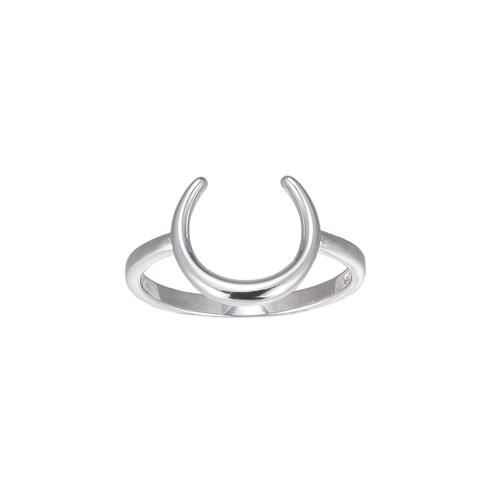 Half Moon Sterling Silver Ring