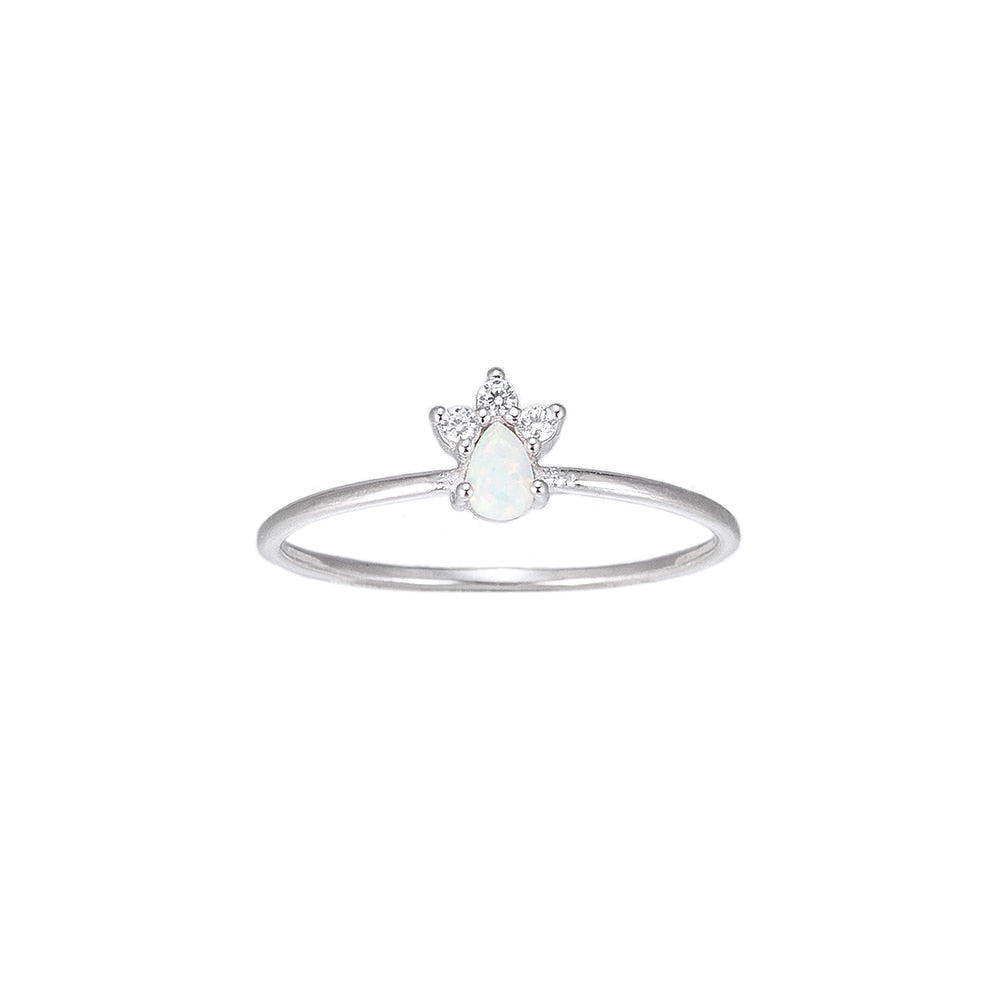 Opal Crown Sterling Silver Ring