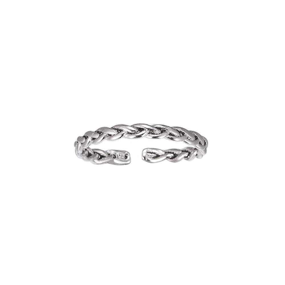 Adjustable Plain Band Sterling Silver Ring