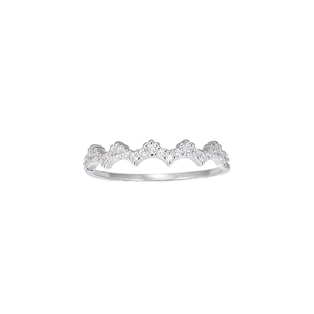 Crown CZ Sterling Silver Ring