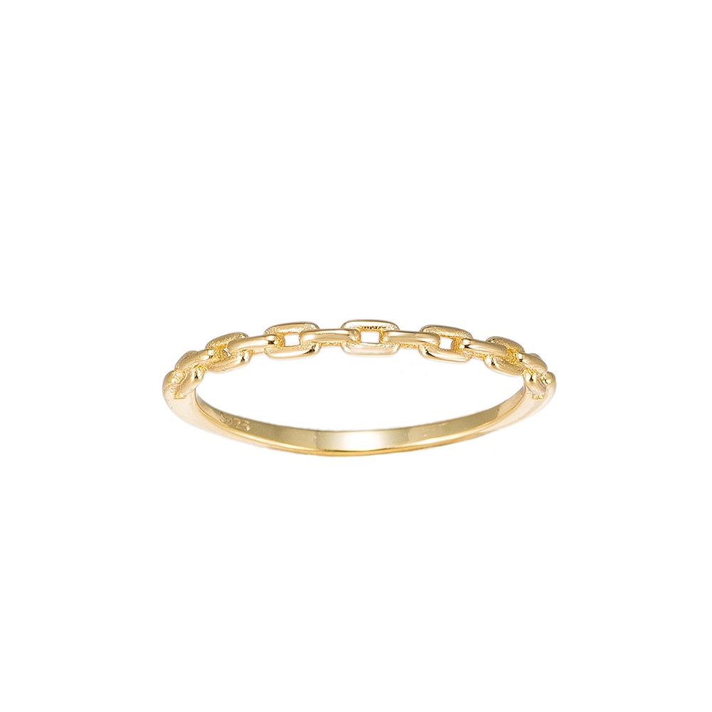 Gold Chain Sterling Silver Ring