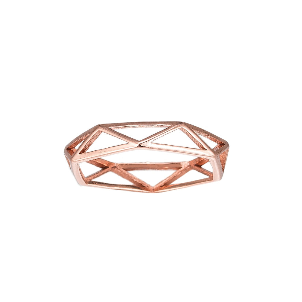 Rose Gold Cage Sterling Silver Ring