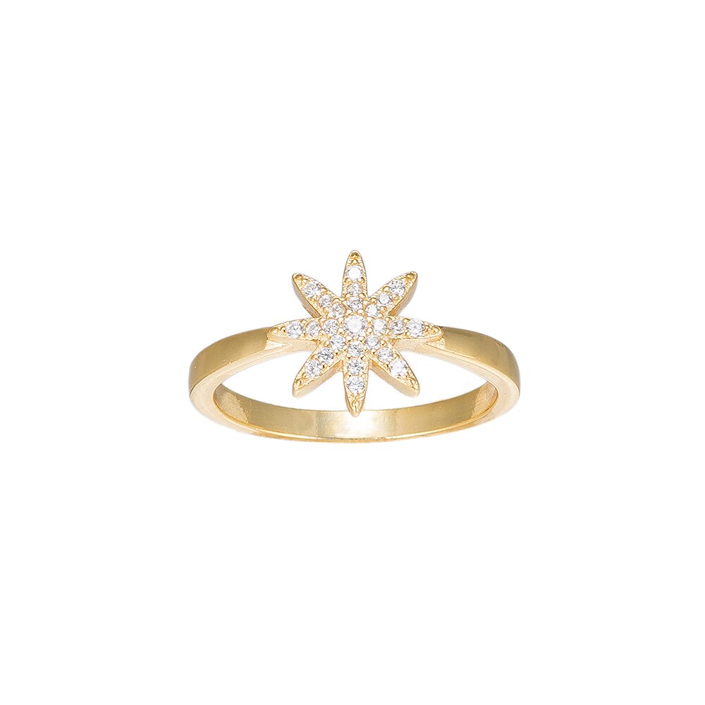 Gold Fairy Star Sterling Silver Ring