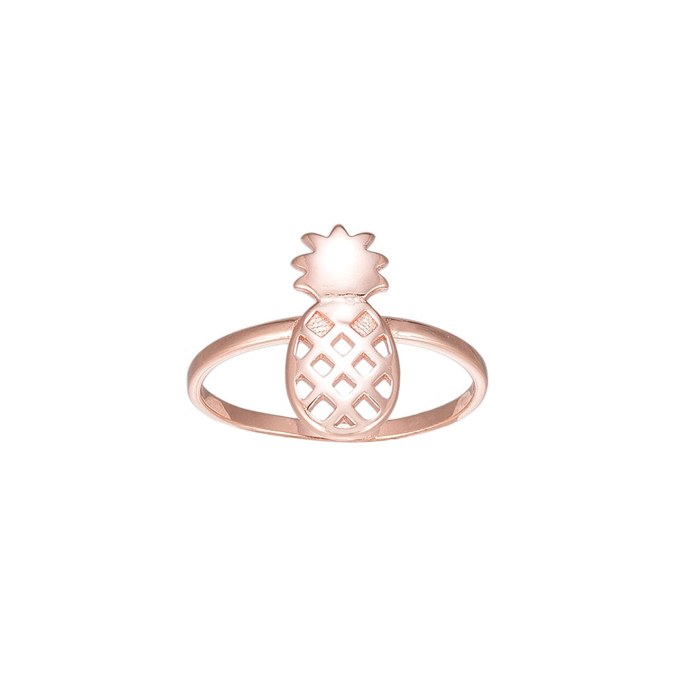 Rose Pineapple Sterling Silver Ring