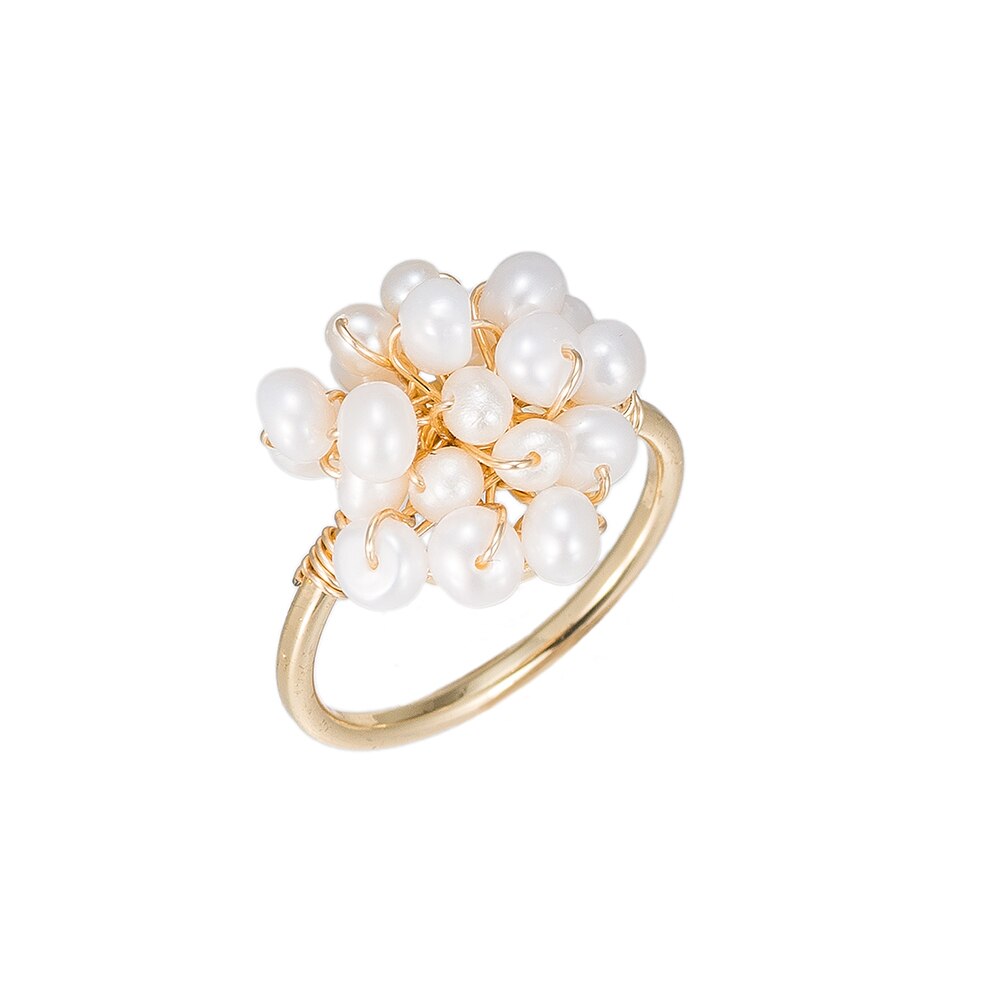 Pearl Bucket Gold Plated Ring