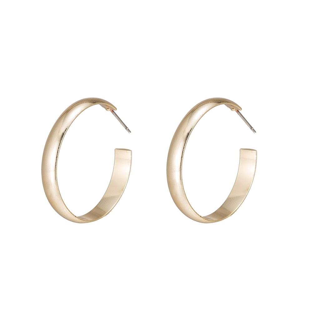 Open Hoop Earrings in Gold Plated