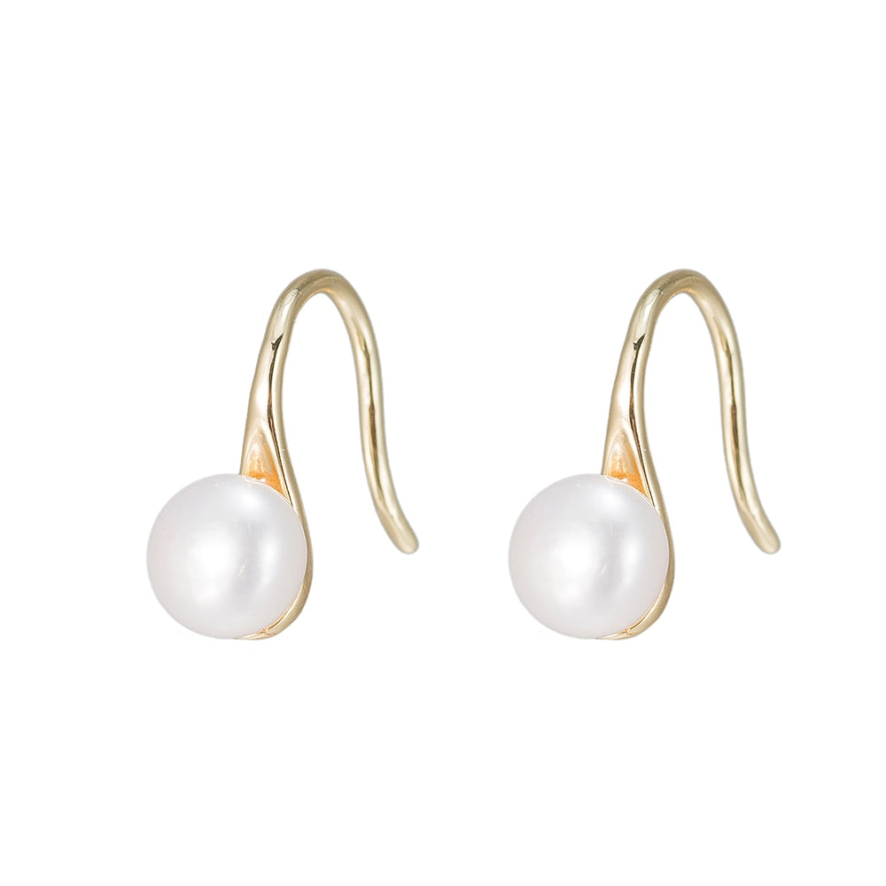 Spoon Pearl Earrings in Gold Plated