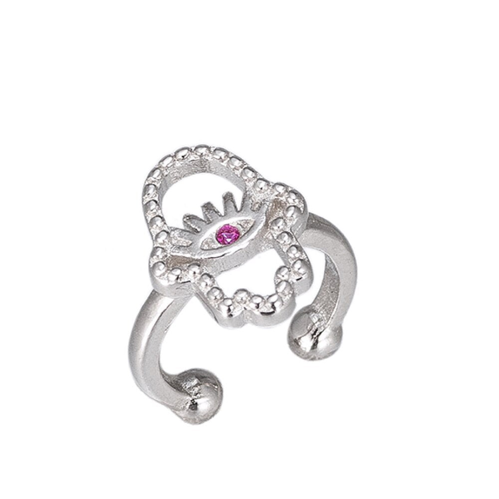 Hamsa Ear cuff in Sterling Silver