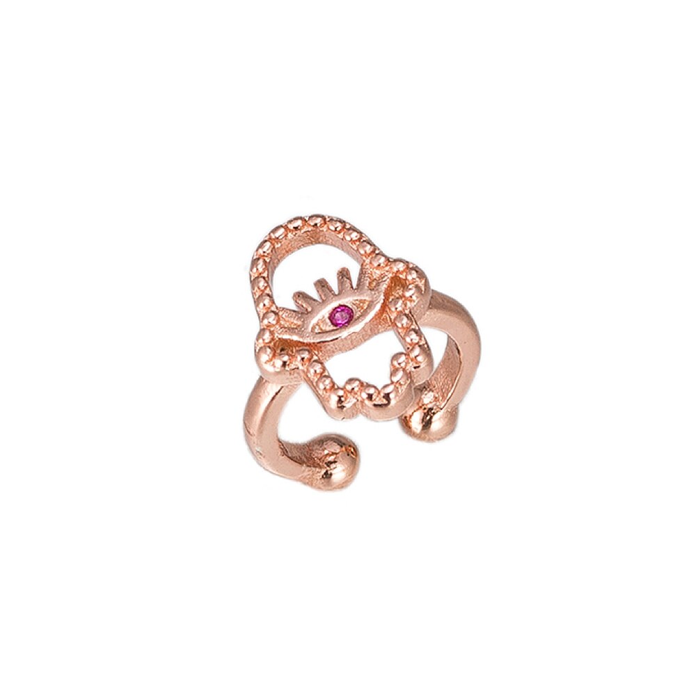Rose Gold Hamsa Ear cuff in Sterling Silver