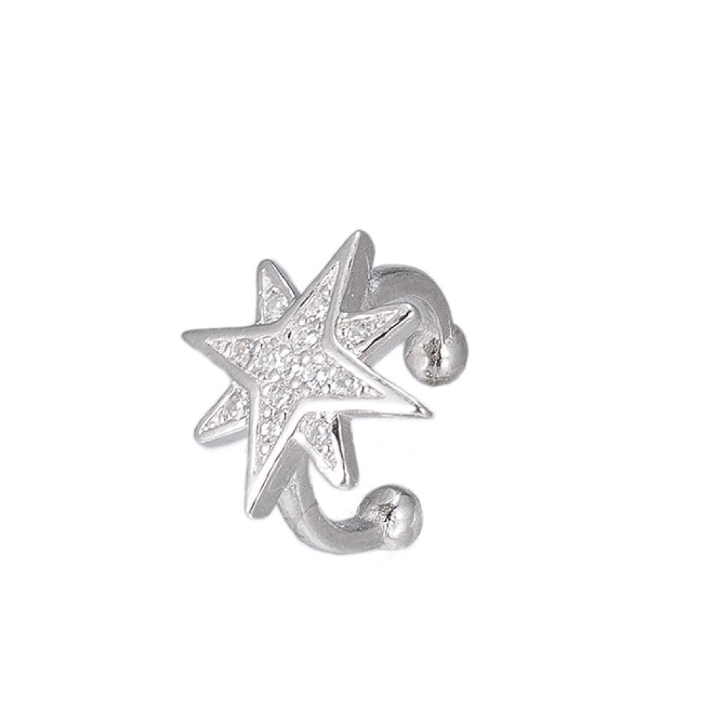 Compass Star Ear cuff Sterling