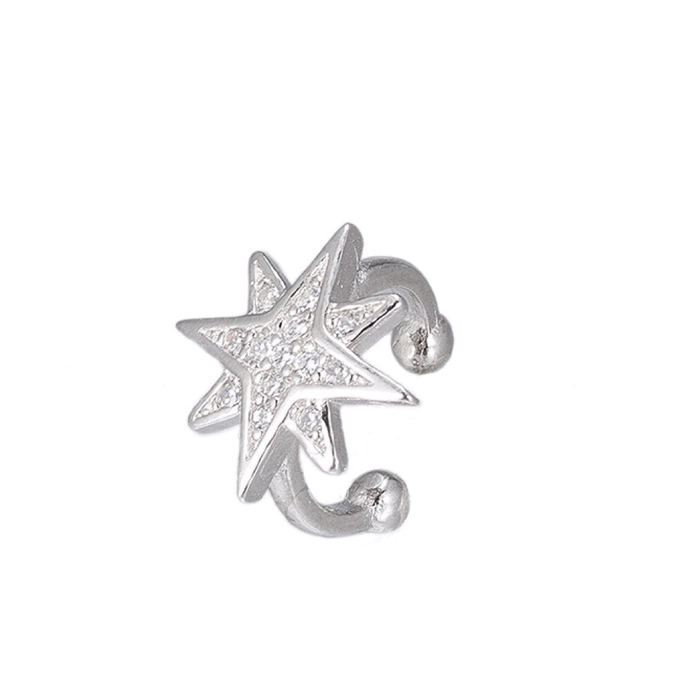 Compass Star Earcuff in Sterling Silver