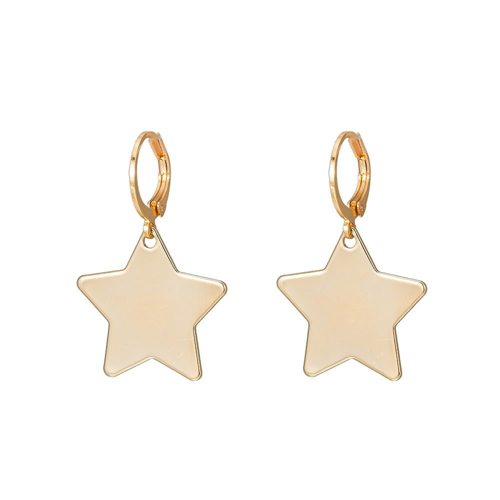 Star Gold Plated Earrings