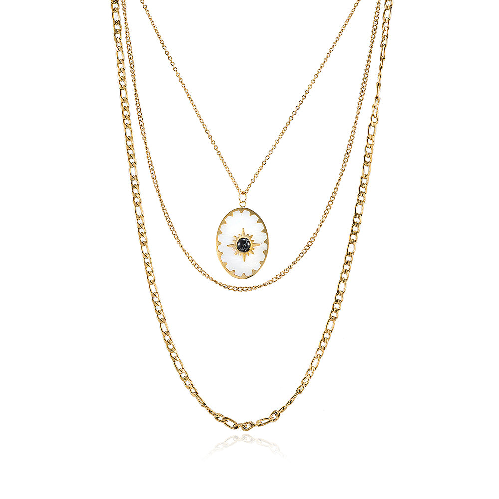 Onyx Layered Chain Necklace