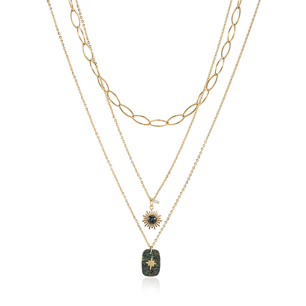 Labradorite Onyx Layered Necklace