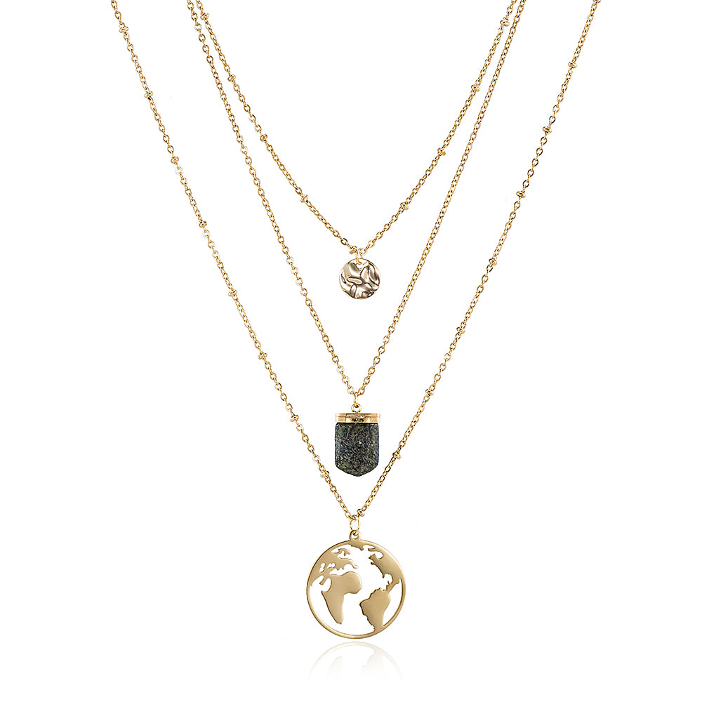 Agate Layered Chain Necklace