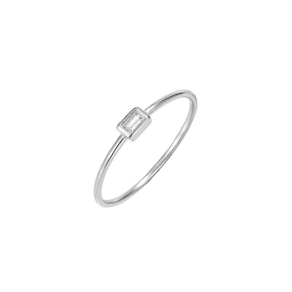Sterling Baguette CZ Ring
