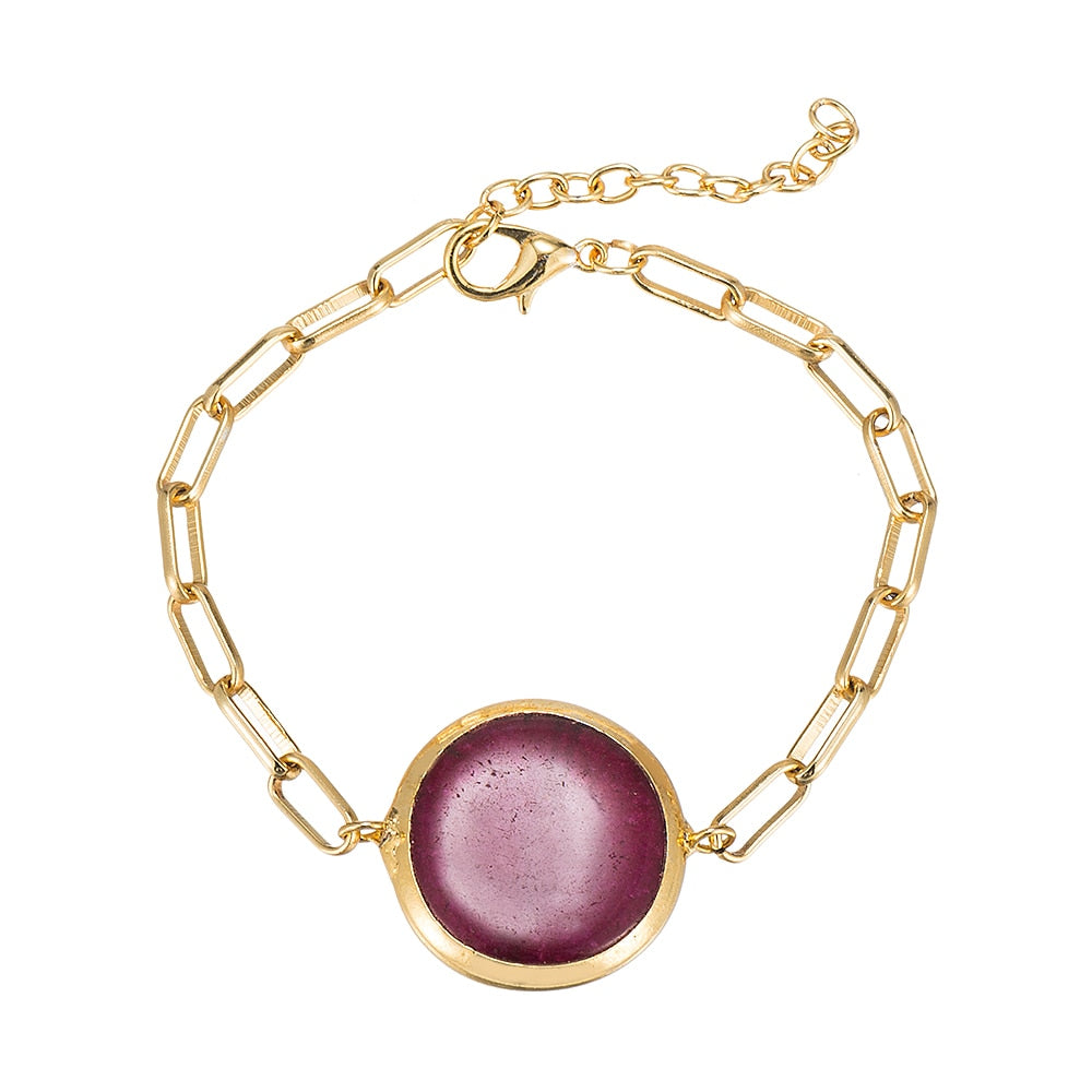 Gold Plated Round Ruby Bracelet