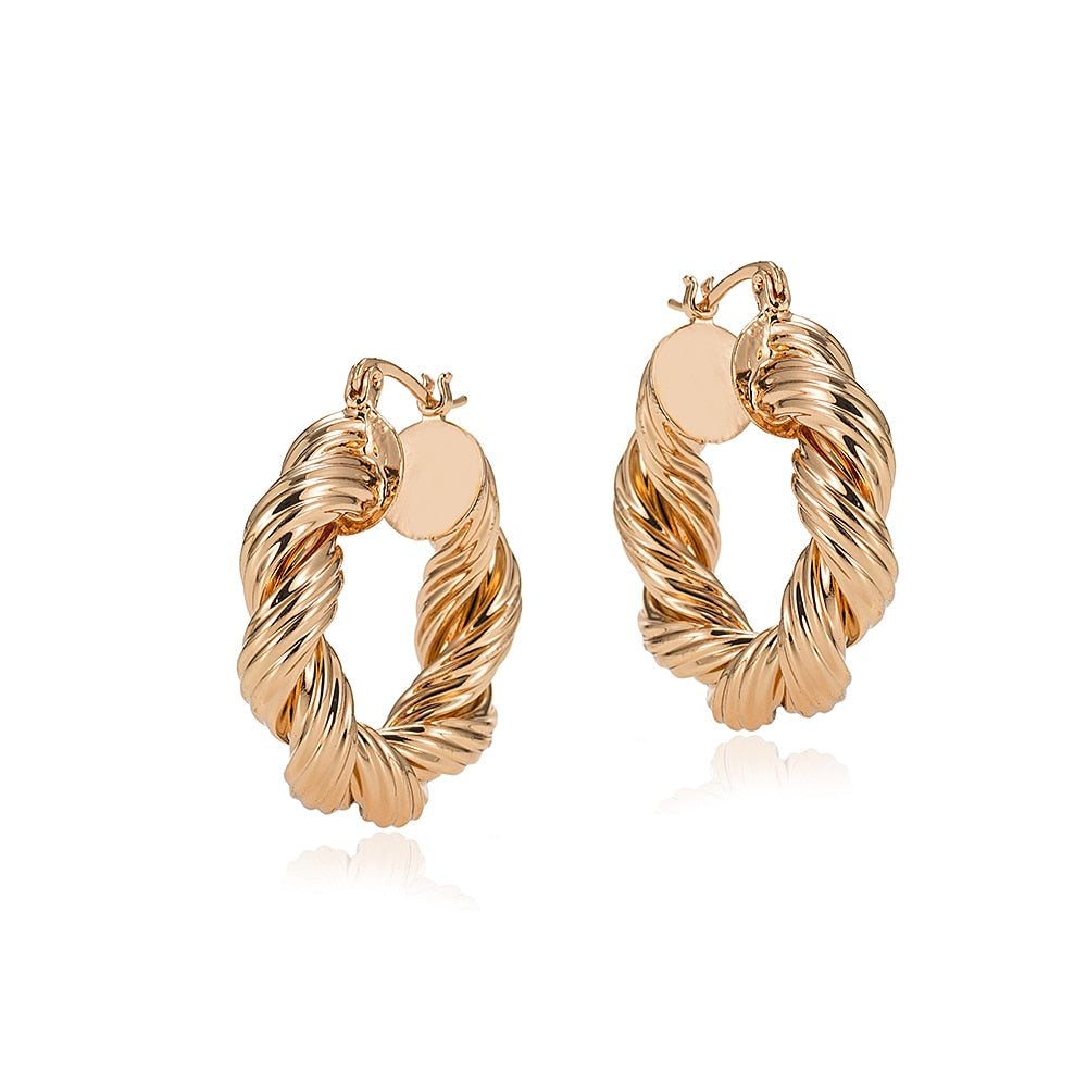 Spiral Hoop Earrings Gold Plated
