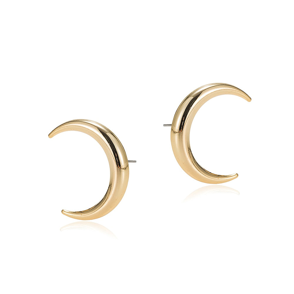Gold Plated Crescent Earrings