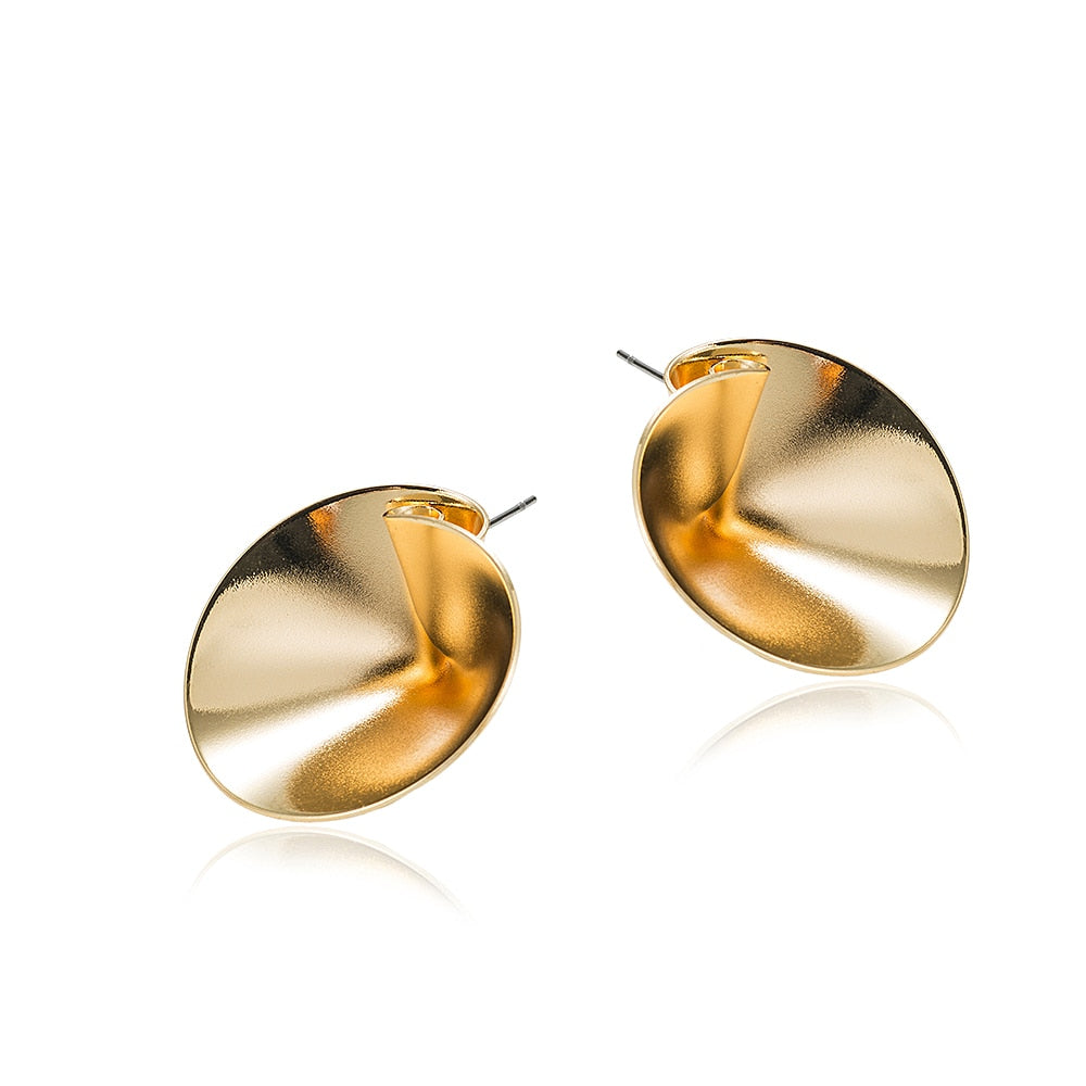 Gold Plated Statement Stud Earrings