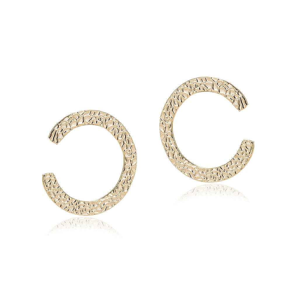 Gold Plated Open Circle Earrings