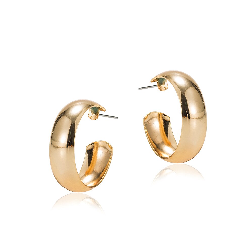 Gold Plated Small Thick Hoop Earrings
