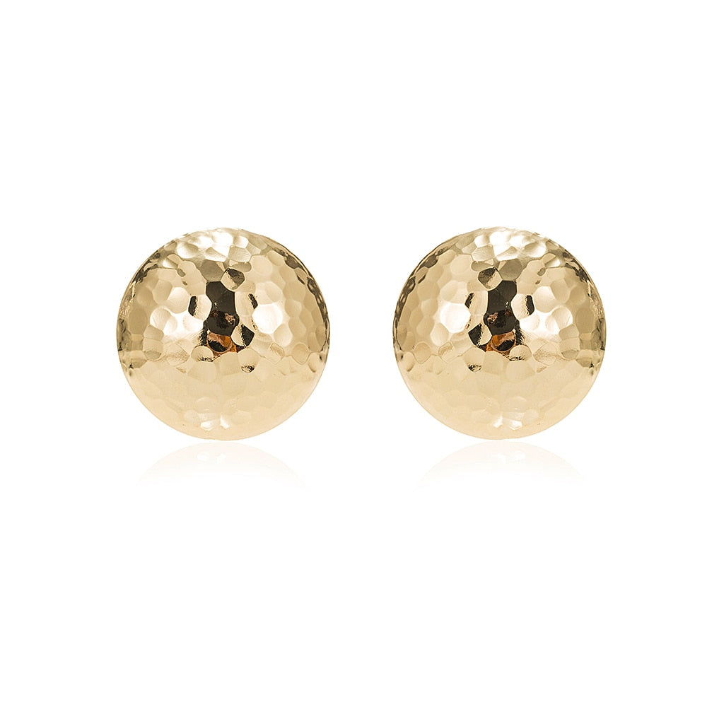 Gold Plated Hammered Stud Earrings
