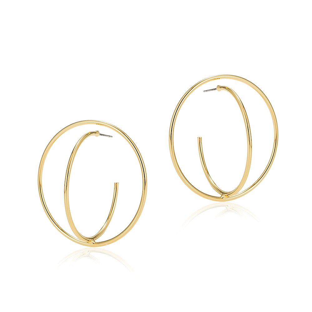 Gold Plated Chunky Circle Earrings