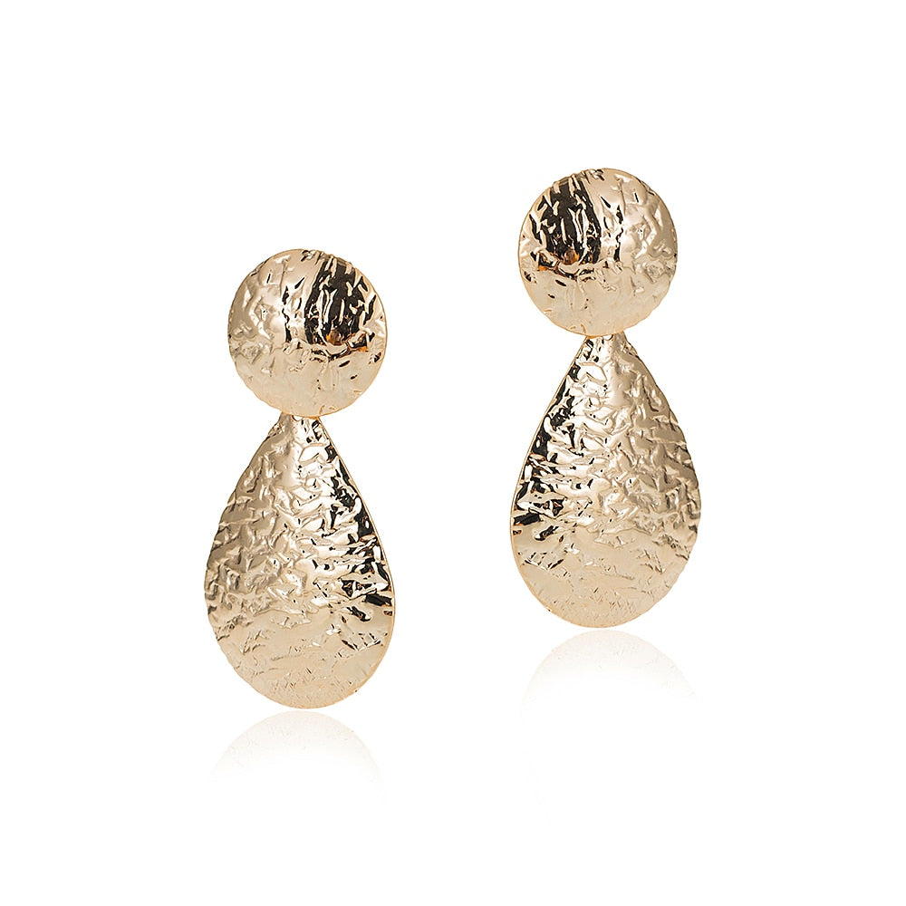 Gold Plated Hammered Earrings