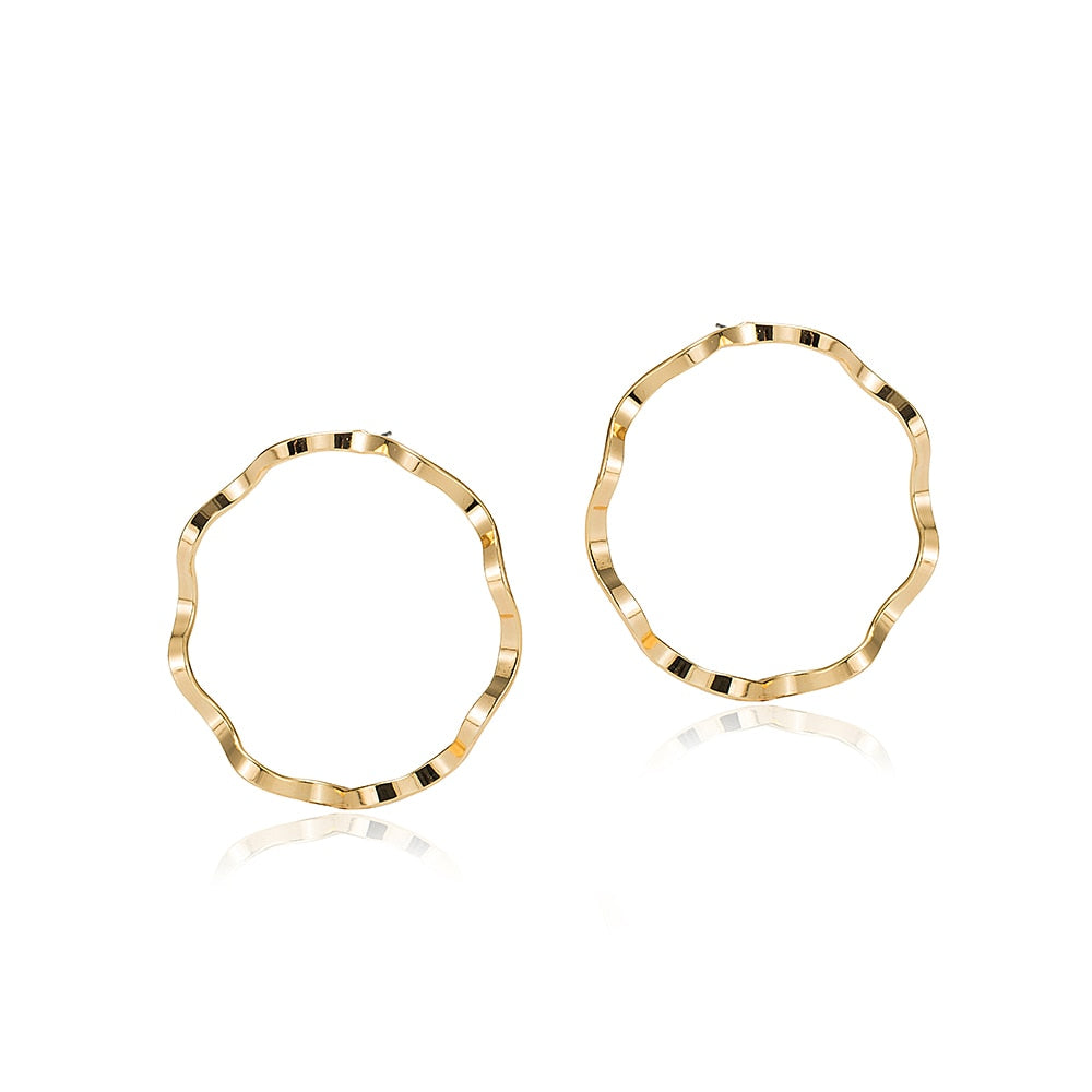 Gold Plated Swivel Circle Earrings