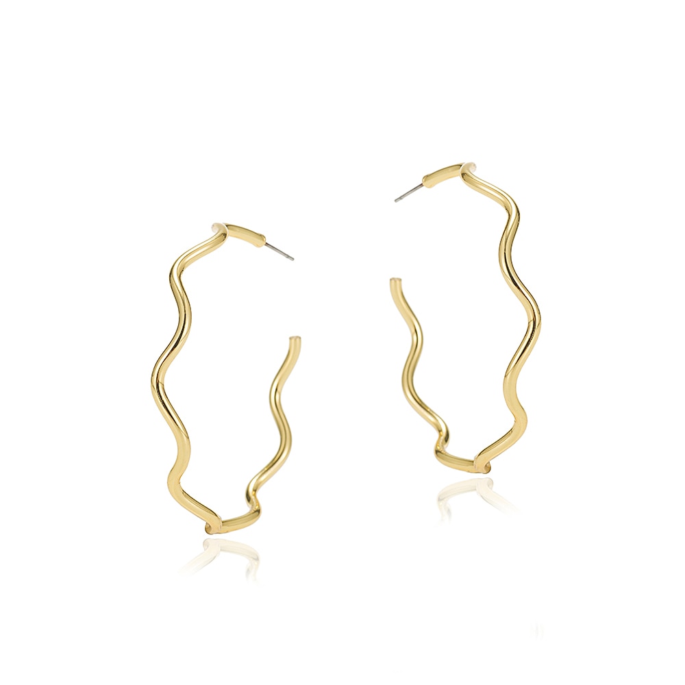 Twisted Hoop Earrings in Gold Plated