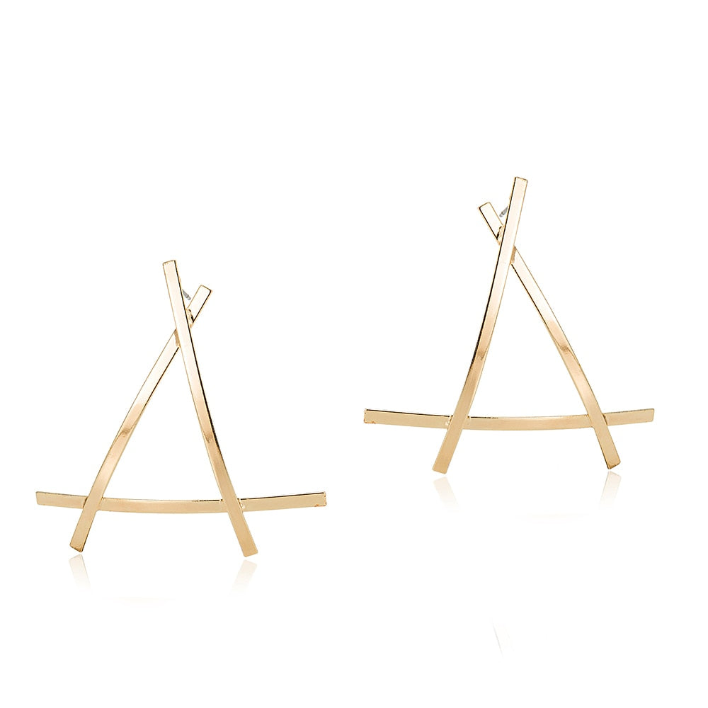 Gold Plated Triangle Earrings