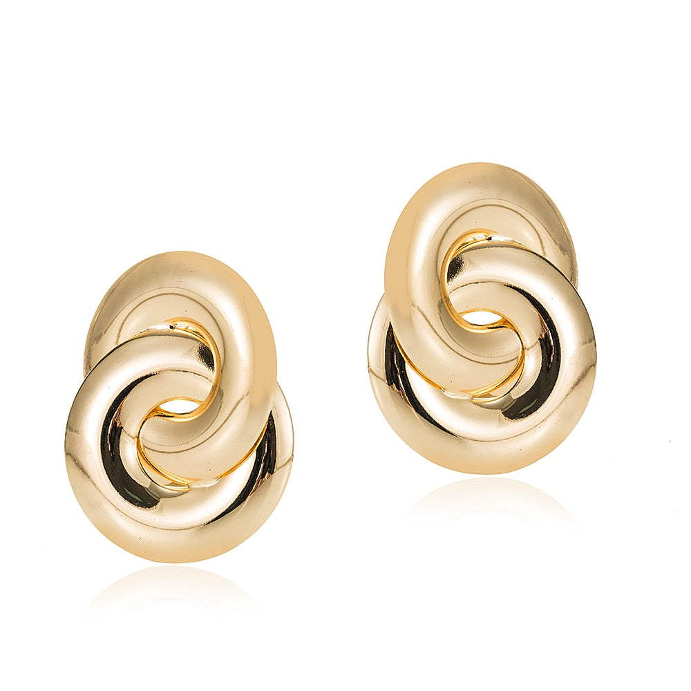 Chunky Knot Earrings in Gold Plated