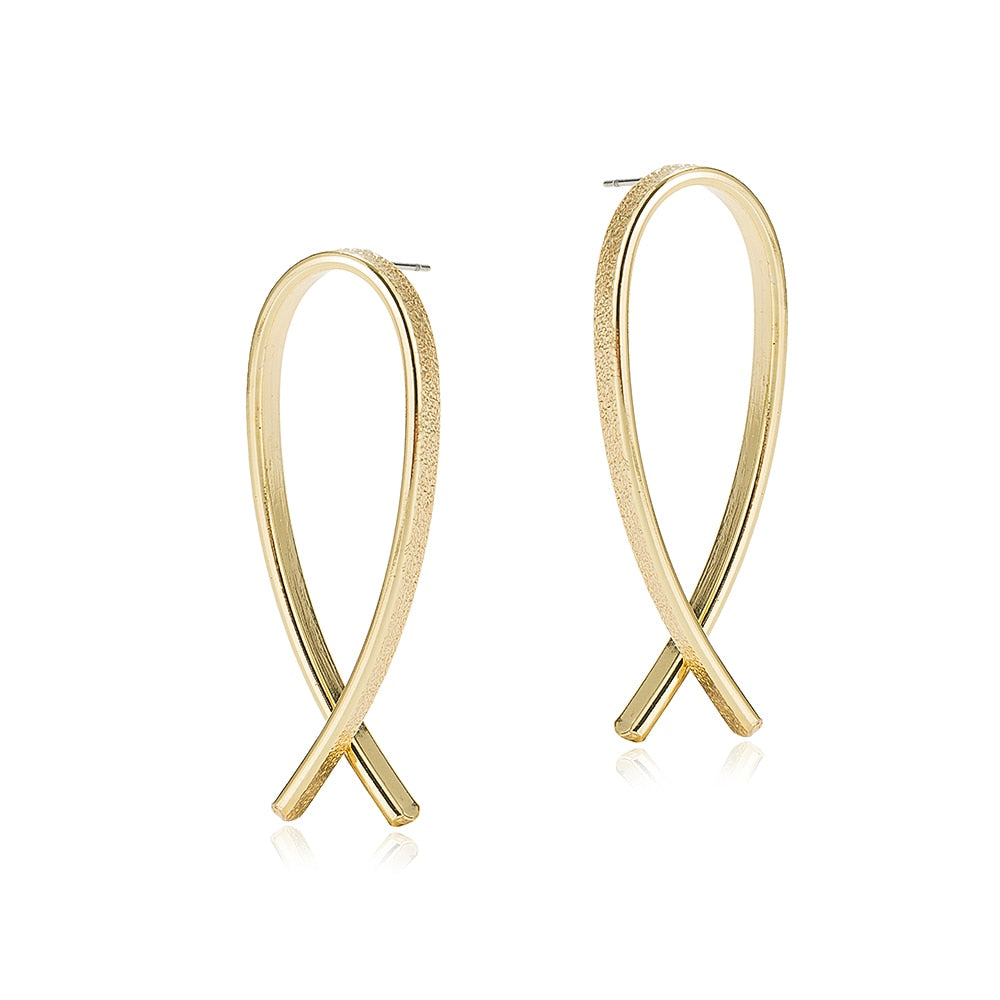 Gold Plated Knot Drop Earrings