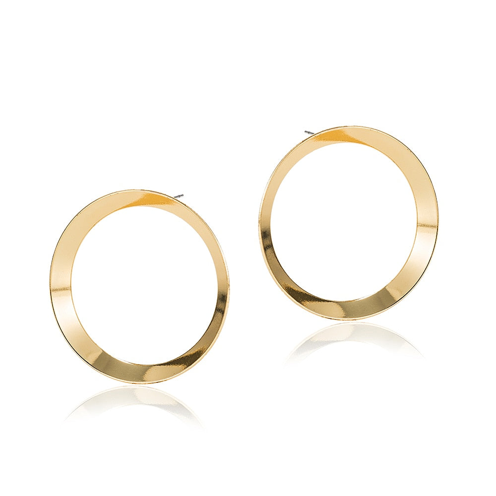 Gold Plated  Large Circle Earrings