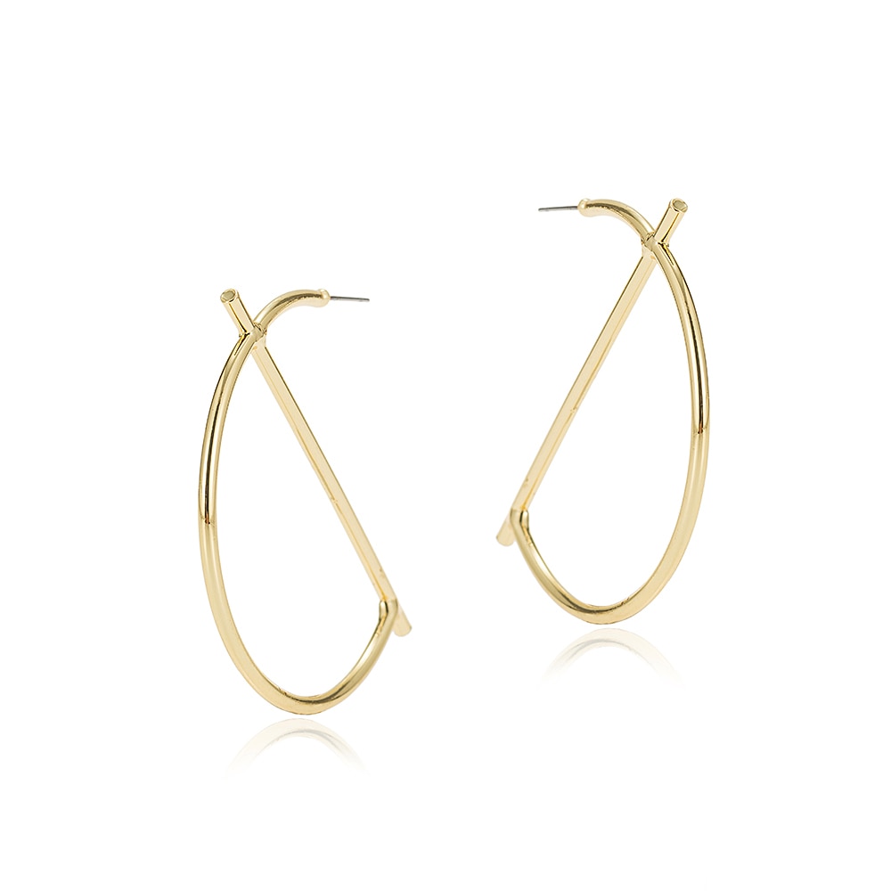Gold Plated Semi Circle Earrings