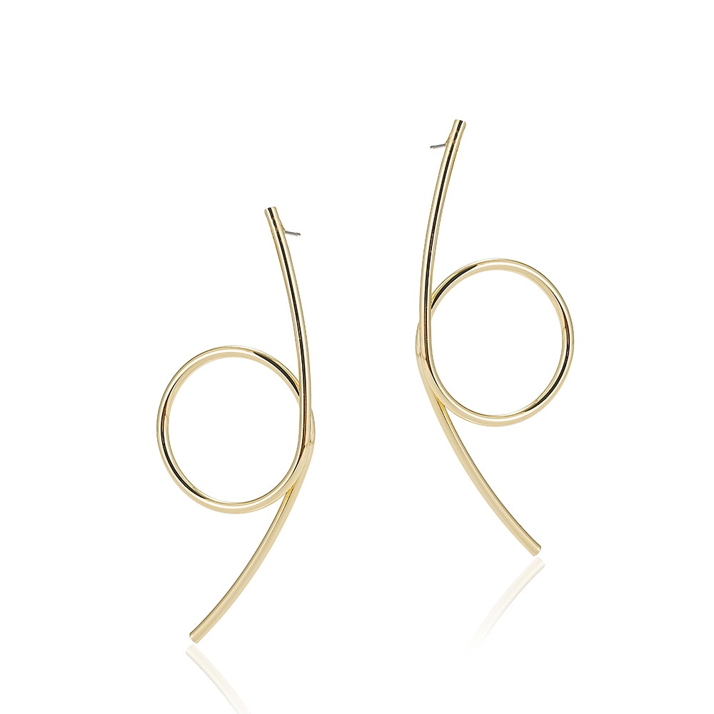 Gold Plated Abstract Earrings